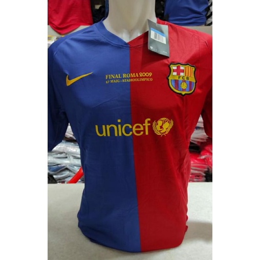 Jersey GRADE ORI BARCELONA HOME RETRO FINAL ROMA 2009