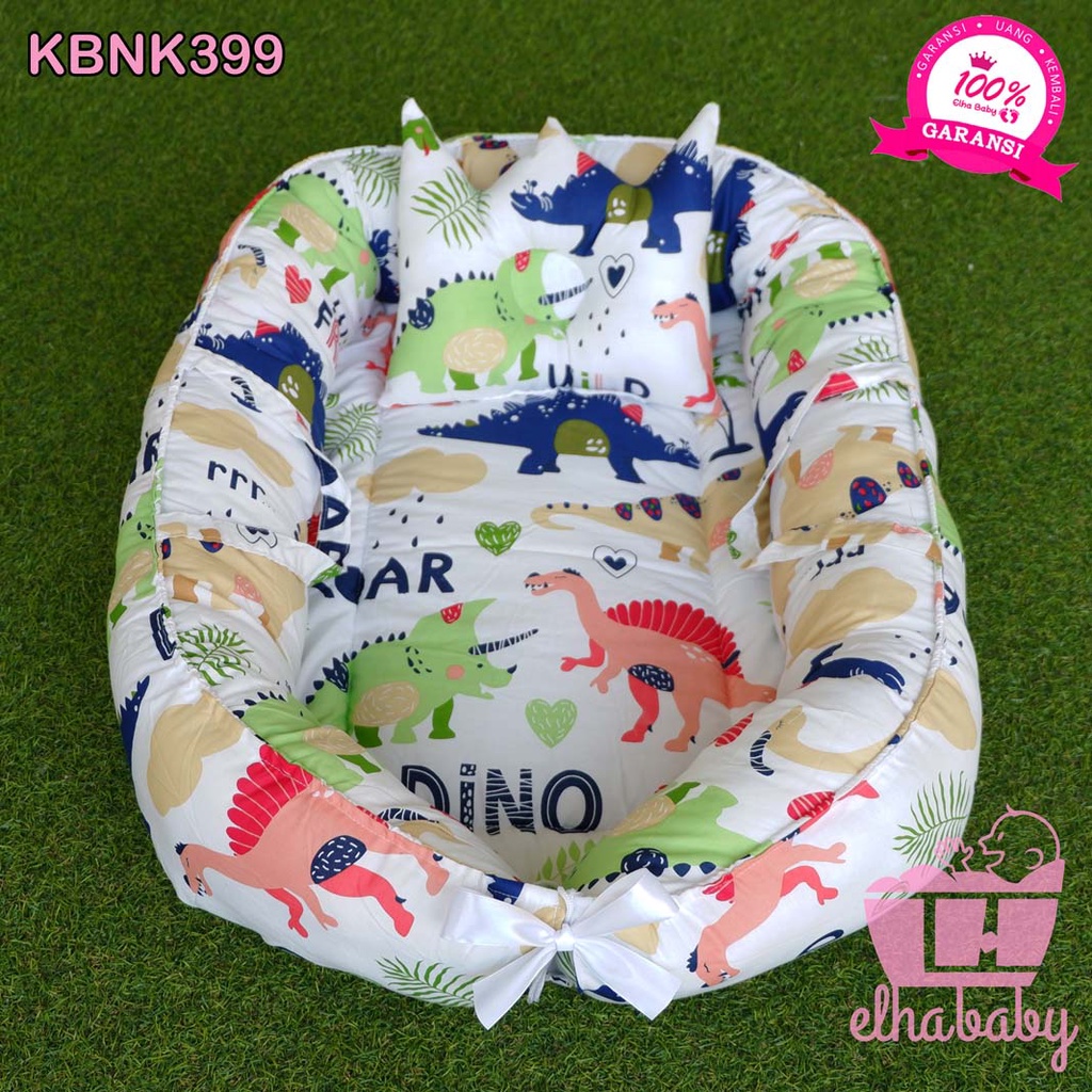 PROMO Elhagrosir Set Kasur Bayi nest perahu Lengkap Kelambu Lipat Motif Kado Unik lahiran alas tidur