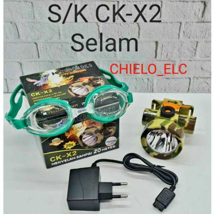 SENTER KEPALA KISEKI CK X2 ,SENTER HEAD KISEKI CK X2 ,SENTER SELAM KISEKI (BONUS KACA MATA)