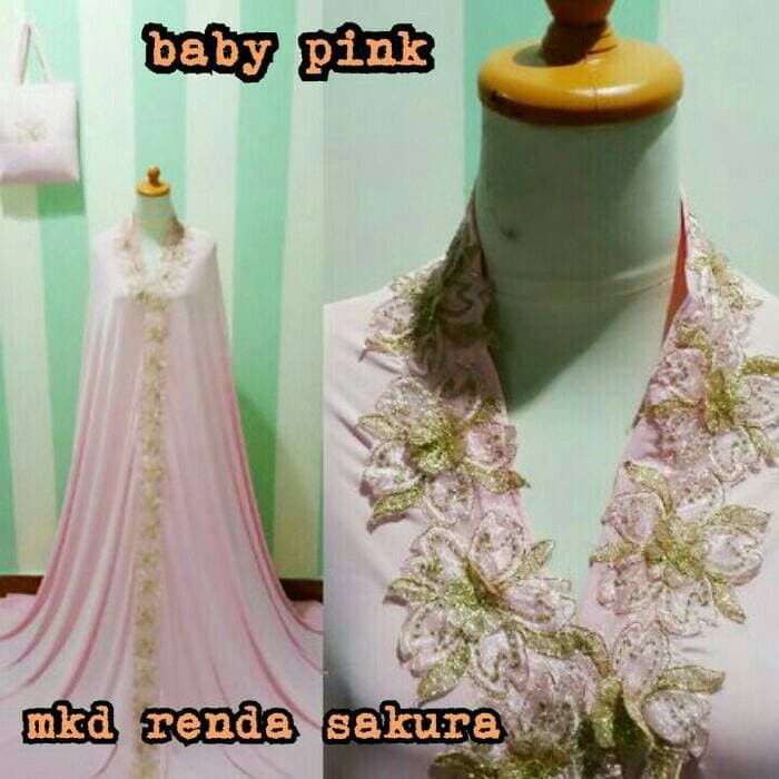 NEW MT MUKENA DUBAI BORDIR SAKURA BABY PINK | GROSIR MUKENA SURABAYA