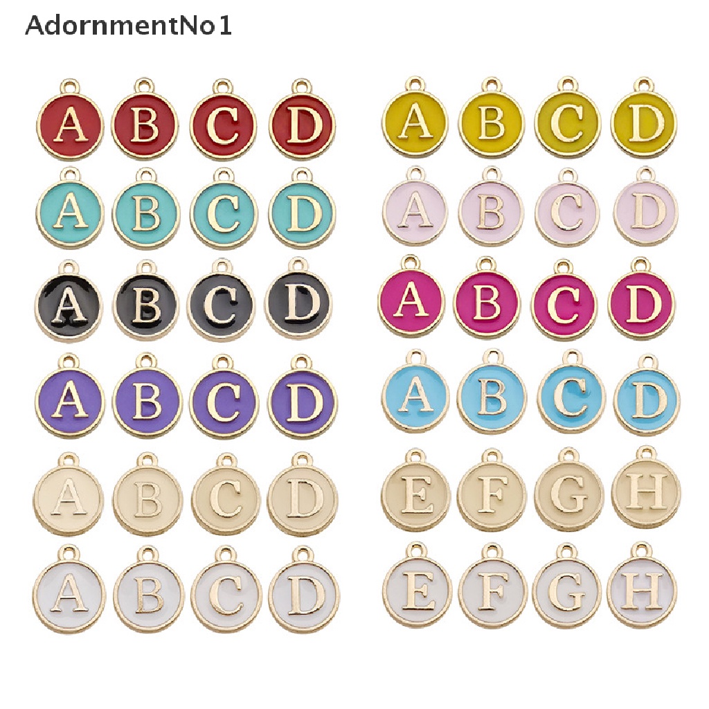 (AdornmentNo1) (26Pcs / Set) 15x12mm Liontin Huruf Alfabet Inggris Bahan Enamel Untuk DIY Charms