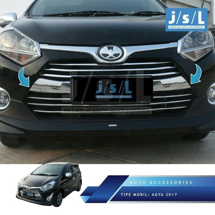 Terbaru List Grill Depan Tengah New Agya 2017 aksesoris mobil
