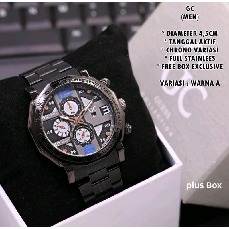 Jam Tangan GC Pria Rantai Jam Tangan Tanggal Aktif Chrono Jam Tangan Pria