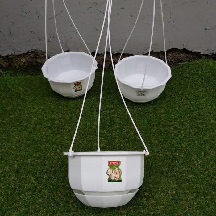 pot bunga gantung gardenia no.06 lionstar 19cm warna putih keramik