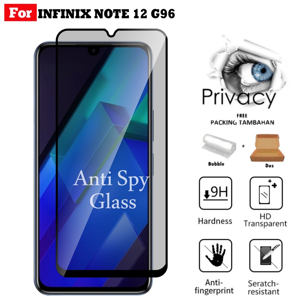 Tempered Glass Infinix Note 12 G96 / Infinix Note 12 Vip Privacy Anti Spy Screen Protector Handphone