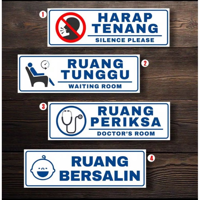 

Stiker HARAP TENANG RUANG TUNGGU uk 23x7 5cm PERHATIAN RAMBU K3