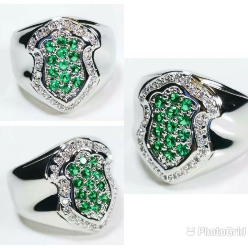 Cincin terumpah Permata Zamrud Kolombia Daimon coated13pcs