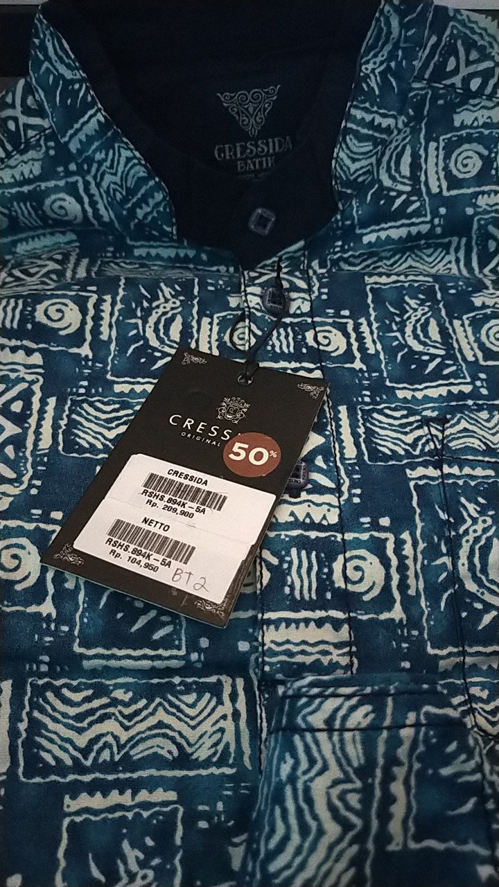 Gof Cressida Kemeja Batik Pakaian Pria Atasan Kemeja Hem Casual Slimfit Original Lengan Pendek