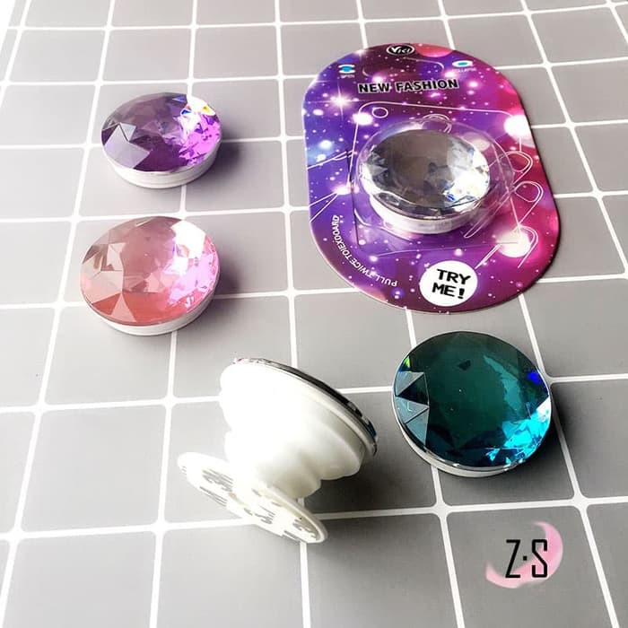 3D Diamond Popsocket Holder Hp Pop socket Stand Ring