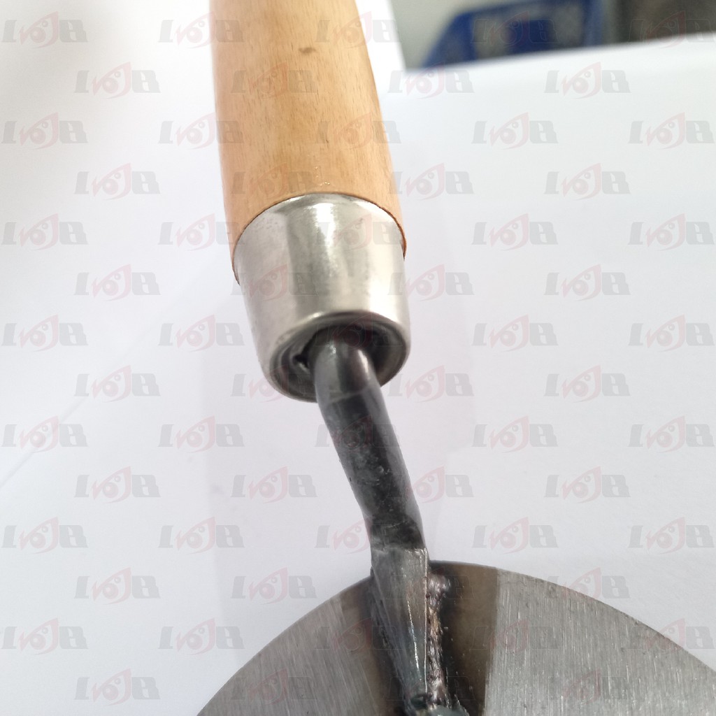 Sendok Semen Tembok Plester Acian Gagang Kayu Plat Baja Sekop Tanah Bulat Lancip 6 inci