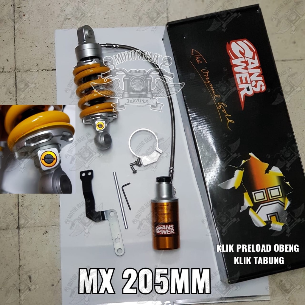 shockbreaker sok tabung pisah answer jupiter mx old new 205mm klik preload fungsi klik tabung fungsi