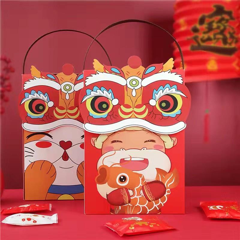 Kotak Imlek CNY Dus Packaging Sincia Kue Kering Cookie Mini Barongsai