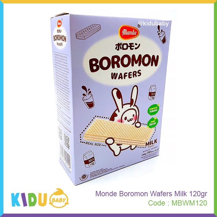 Monde Boromon Wafers Chocolate / Milk / Strawberry Cemilan Wafers Bayi &amp; Anak 120gr