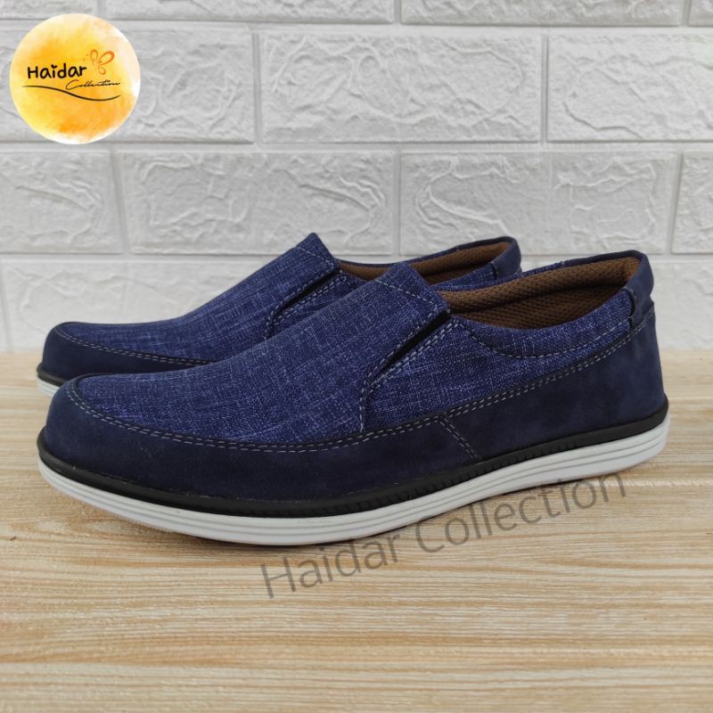 Sepatu Pria Kulit Suede Slip On Sintetis Premium Sol Karet Original Pengrajin