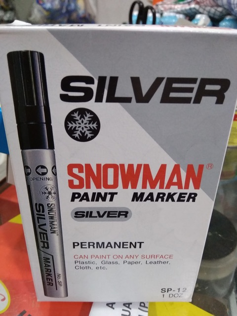 SPIDOL SNOWMAN WARNA SILVER - ( PERAK ) PERMANENT PAINT MARKER