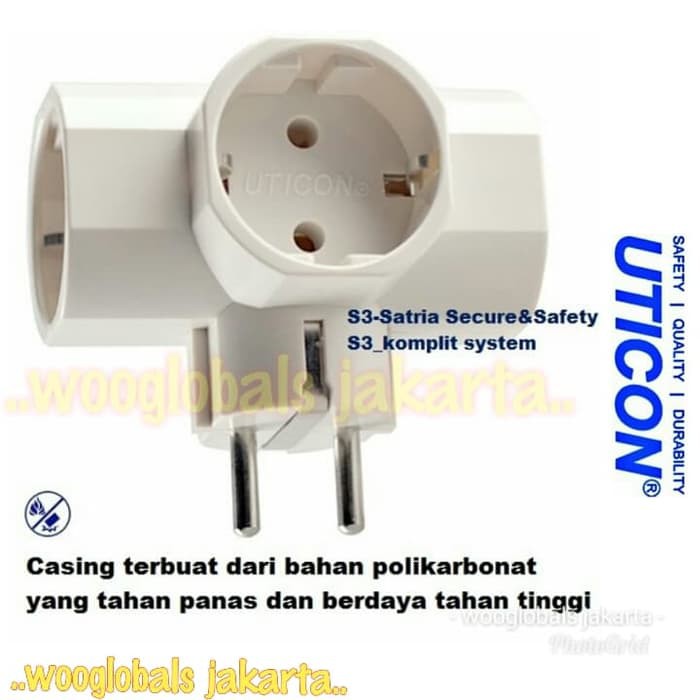 Promo STEKER TEE ARDE UTICON SAMBUNGAN CABANG 3 COLOKAN LISTRIK ORI SNI Terlaris