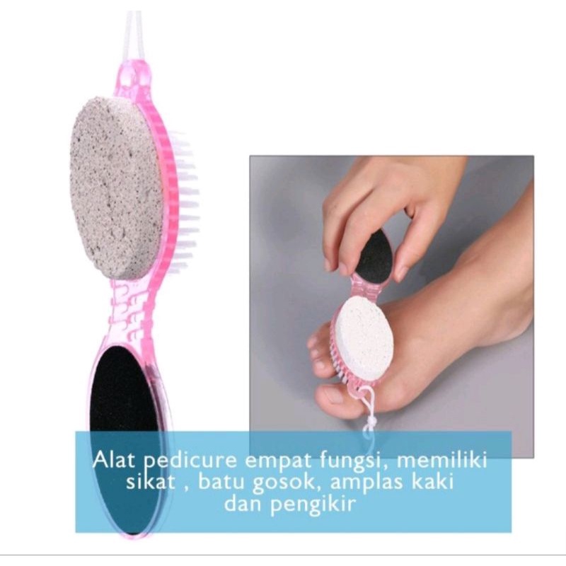 SIKAT KAKI PEDICURE 4 IN 1 BATU APUNG PENGIKIR GOSOK KAKI FOOT BRUSH