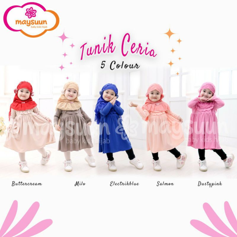 MAYSUUN TUNIK CERIA/ TUNIK CERIA ORIGINAL MAYSUUN/ Tunik anak maysuun/ tunik maysuun/ tunik lucu/ tu