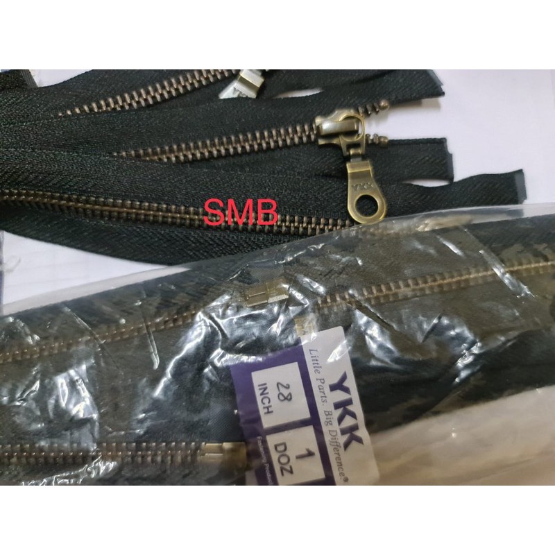 Ritsleting / resleting / zipper YKK RGKBOR-56 jaket besi atg kepala bakar bulat dan kotak 1DZ = 12PC