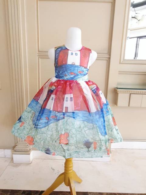 GA2592 DG HOUSE GREEN / DRESS PESTA UALNG TAHUN ANAK MERAH / GAUN PRINCESS HIJAU IMPORT KOREA MURAH