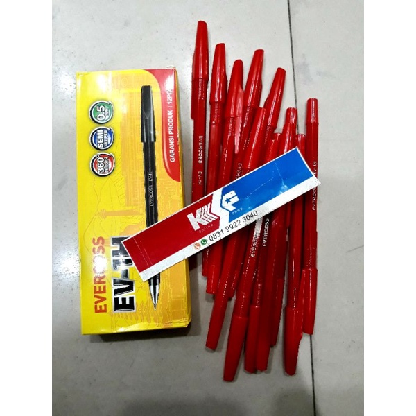 

PENA EVERCROSS BALLPOINT ISI 12 WARNA TINTA HITAM DAN MERAH