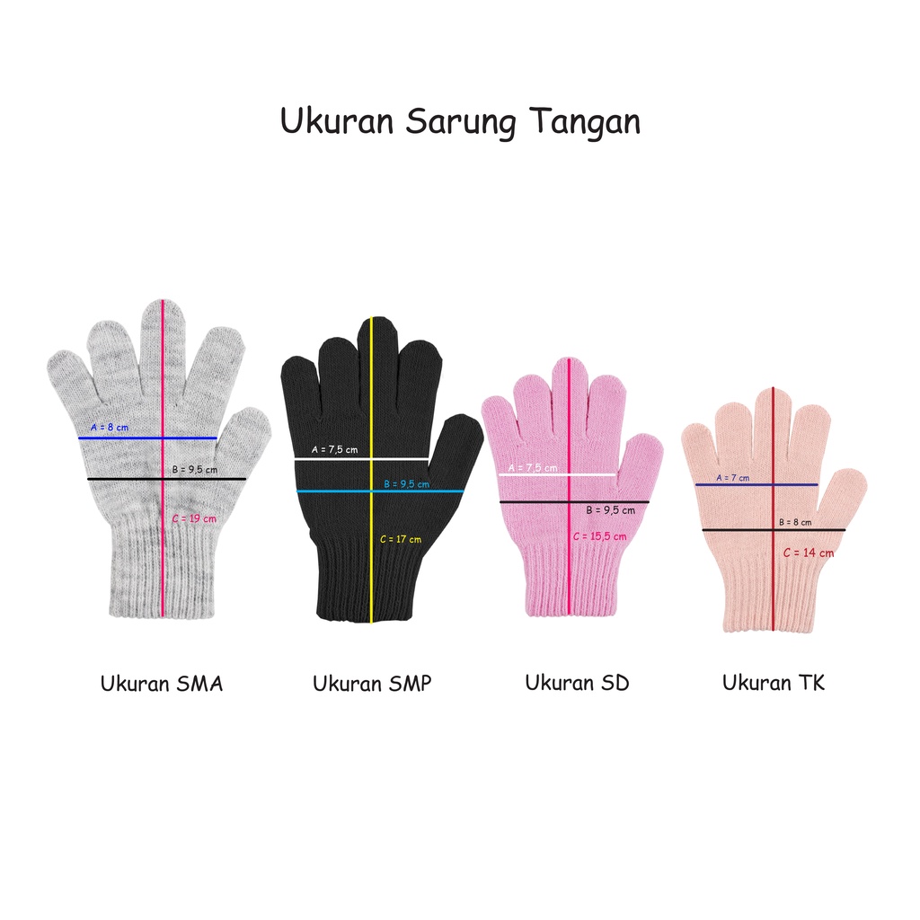 Moteza Sarung Tangan Rajut Anak / Premium Kids Gloves - size TK / SD / SMP / SMA / Touch Screen