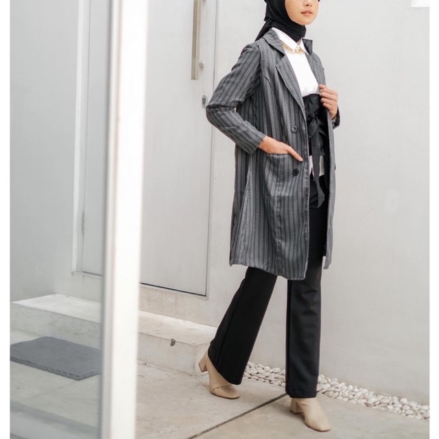 Stripes semiwol blazer