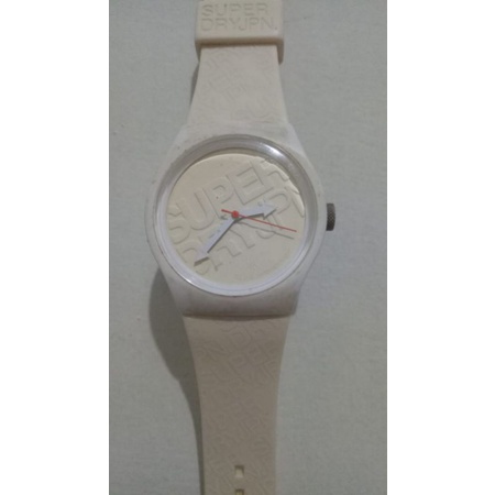 Preloved Jam Tangan Watch Unisex Ori Superdry warna putih