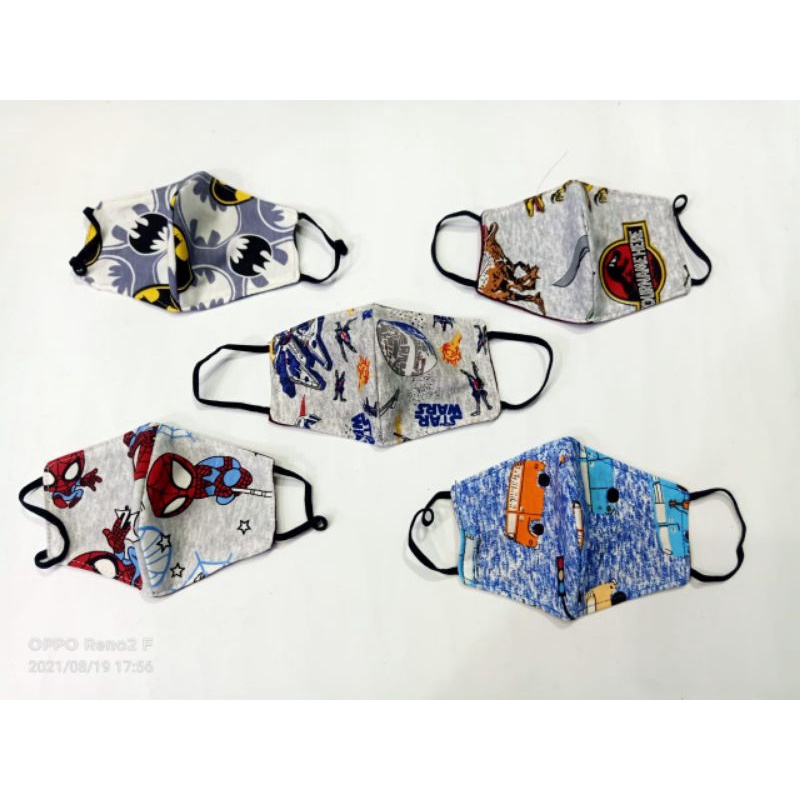 masker anak karakter/masker karakter anak 3play