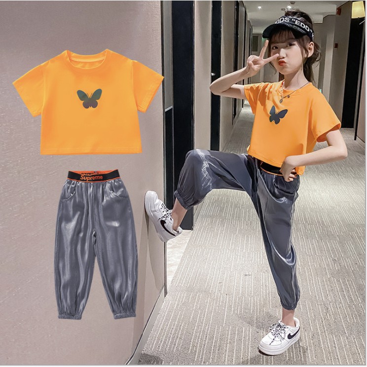 babyfit SINO BUTTERFLY baju setelan anak perempuan celana panjang hologram