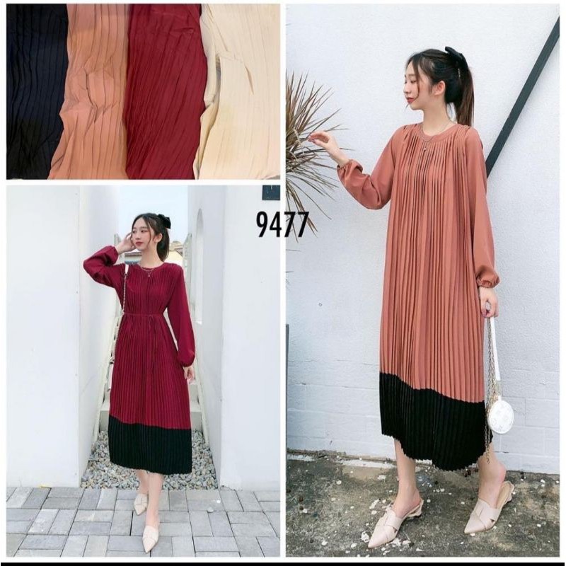 Long Tunik Plisket Jumbo