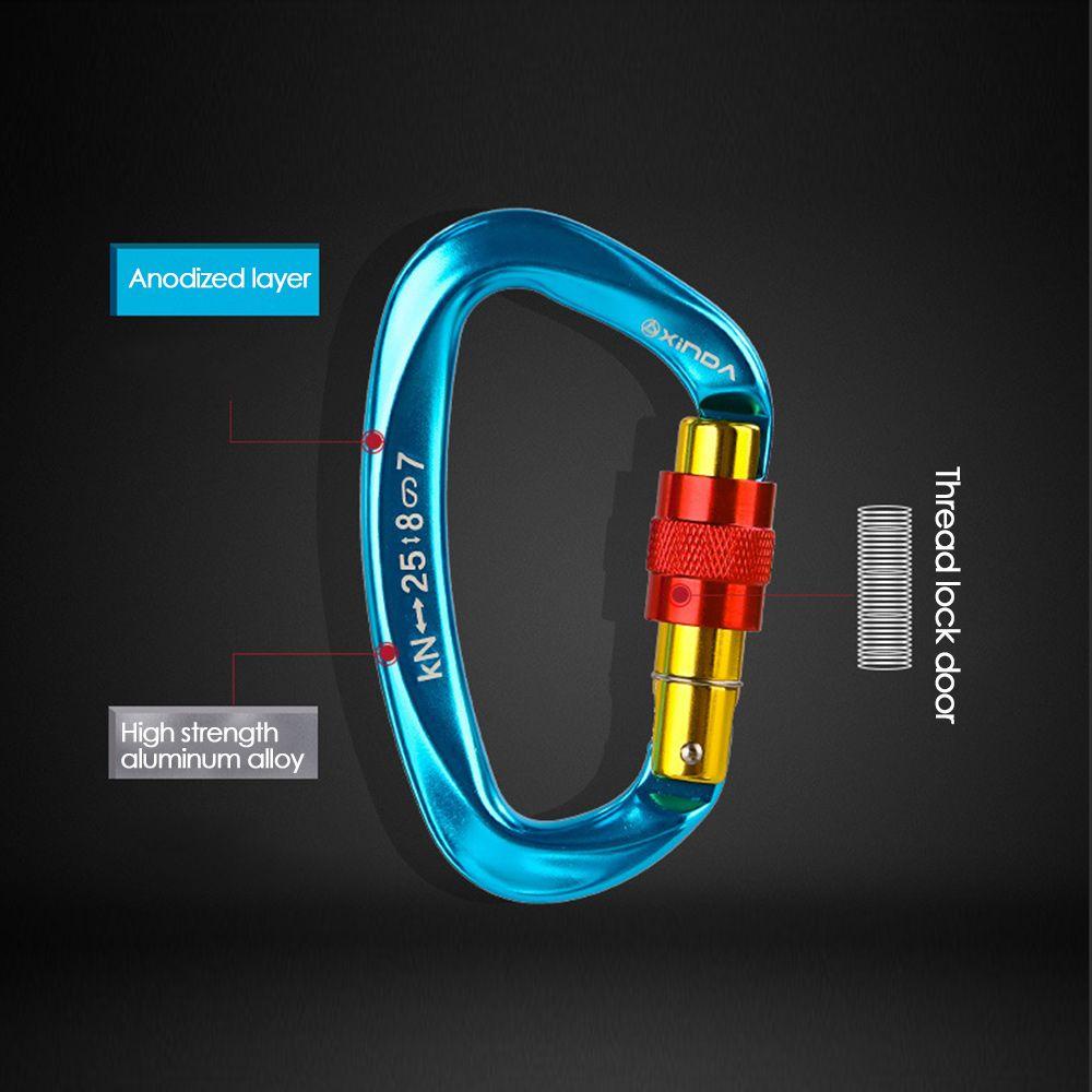 Carabiner Profesional Nanas Bentuk D Aksesoris Outdoor Ascend Security Master Lock