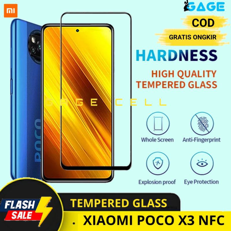 PREMIUM TEMPERED GLASS FULL LAYAR TG ANTI GORES KACA XIAOMI POCO X3 NFC SCREEN PROTECTOR FUL COVER