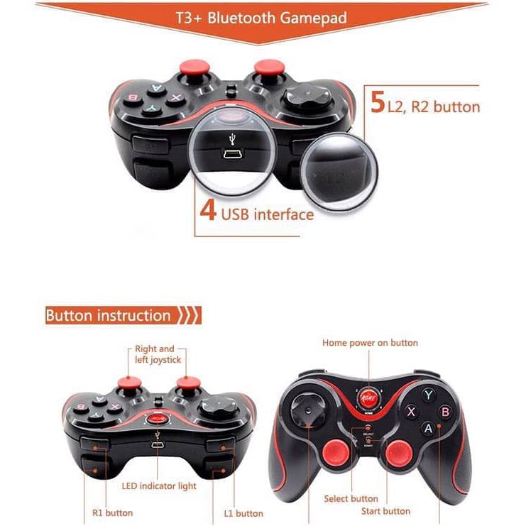 Gamepad Bluetooth Controller for Android Terios T3 With Holder