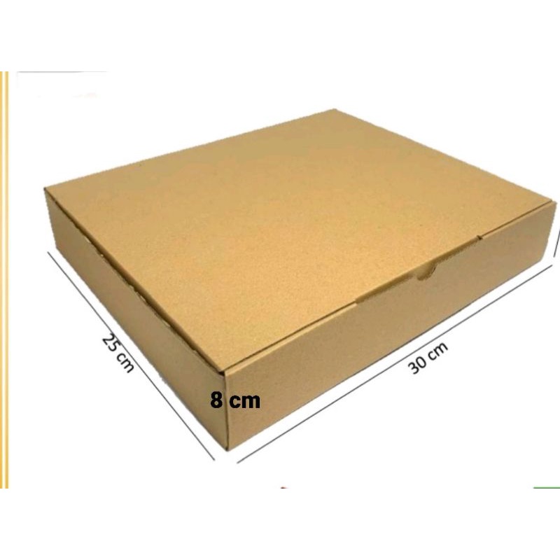

Kardus Uk. 30x25x8 cm....Die Cut kotak Kue, snack -aksesoris-dll model box pizza