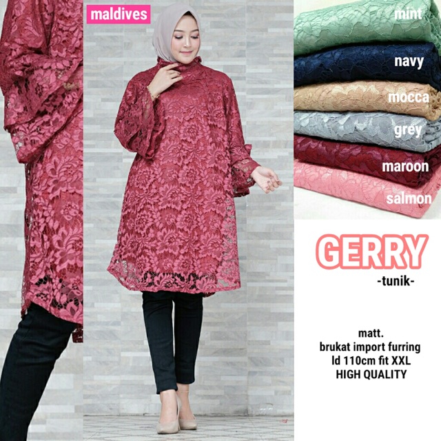 Gery tunik brokat kebaya muslim
