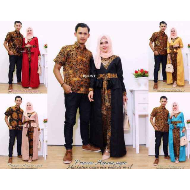 Batik Kebaya Couple Princess Azkana Sogan Batik Modern Baju Cewek Setelan Batik Stelan Wanit Batik