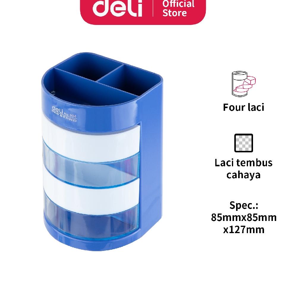 

[DISCOUNT 8FT69] Deli Tempat Ballpen Desk Organizer 4 laci yang dapat di putar Bahan berkualitas tahan lama E904 Laris