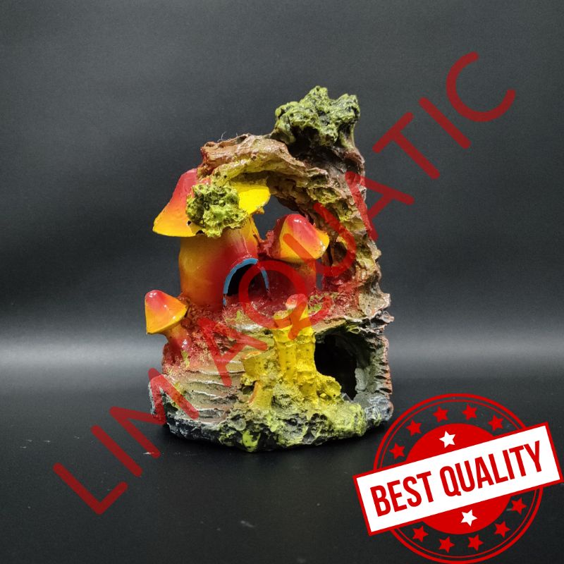 HIASAN AQUARIUM JAMUR 3 POHON / HIASAN AQUARIUM FIBER JAMUR / HIASAN AQUARIUM