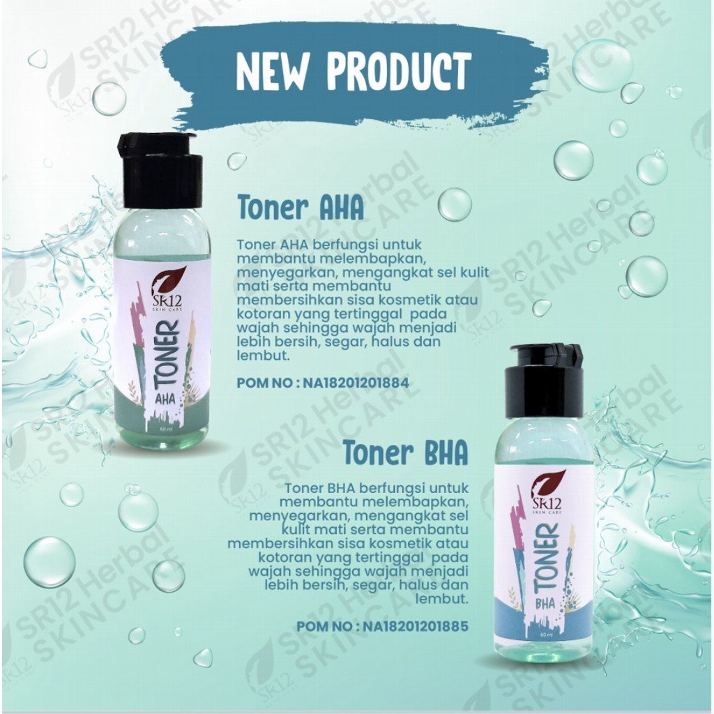 Toner Wajah AHA BHA SR12 Toner Acne Skincare Herbal BPOM