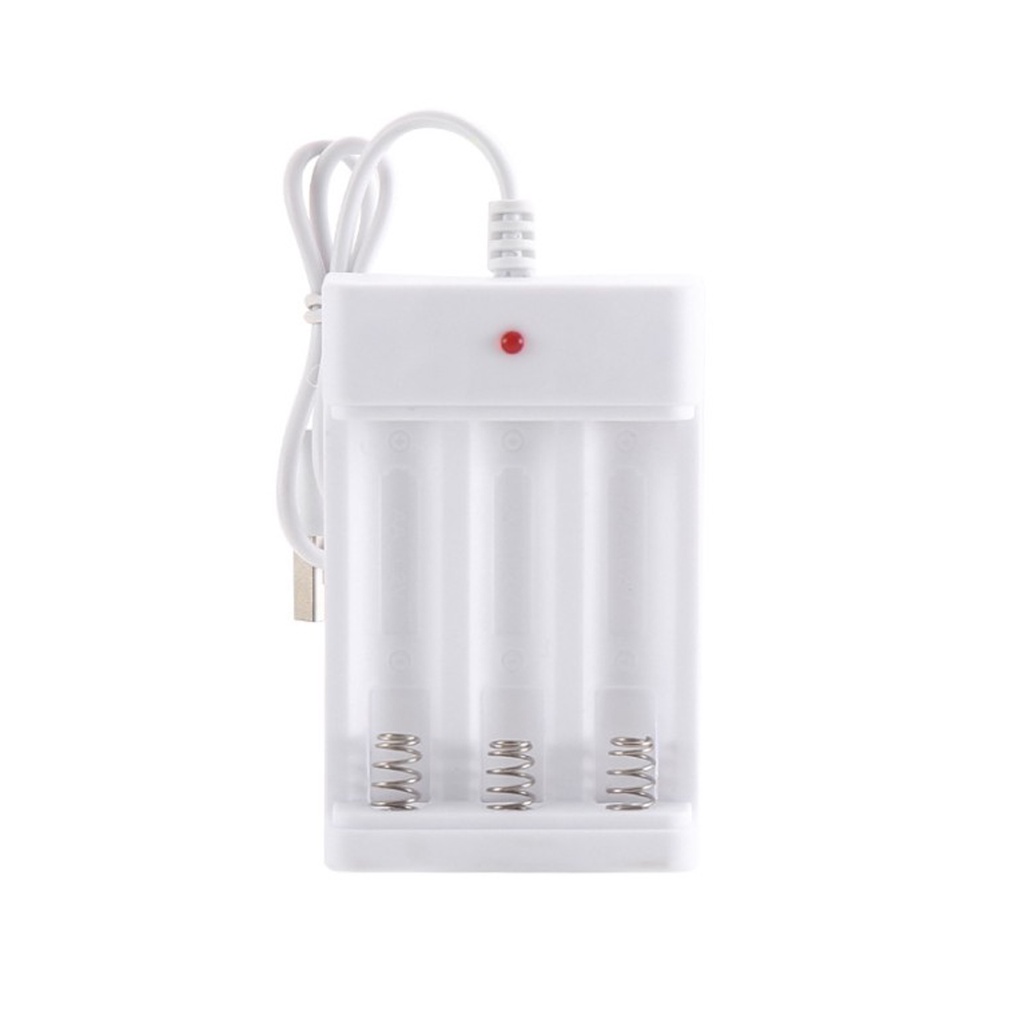 BRGUNIK Battery Rechargeable Charger 3 Slot Usb AA/AAA Batre Isi Ulang R542