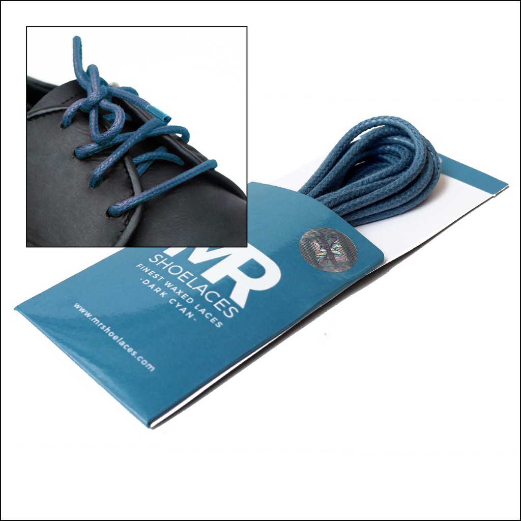 MR Shoelaces RD31 Dark Cyan Sian Tua Tali Sepatu Lilin 2-3mm Bulat Round 50cm 60cm 70cm 80cm 90cm 100cm 120cm 150cm (Waxed Laces) - Premium Shoelace