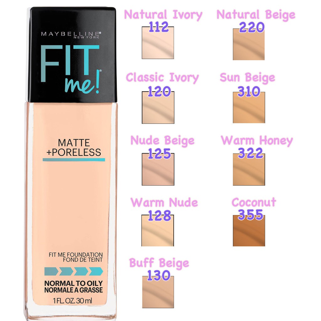 MAYBELLINE FIT ME MATTE PORELESS FOUNDATION 30 ML BOTOL