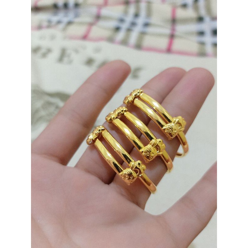 GELANG SELOT ANAK HELLO KITTY PERAK LAPIS MAS 24K