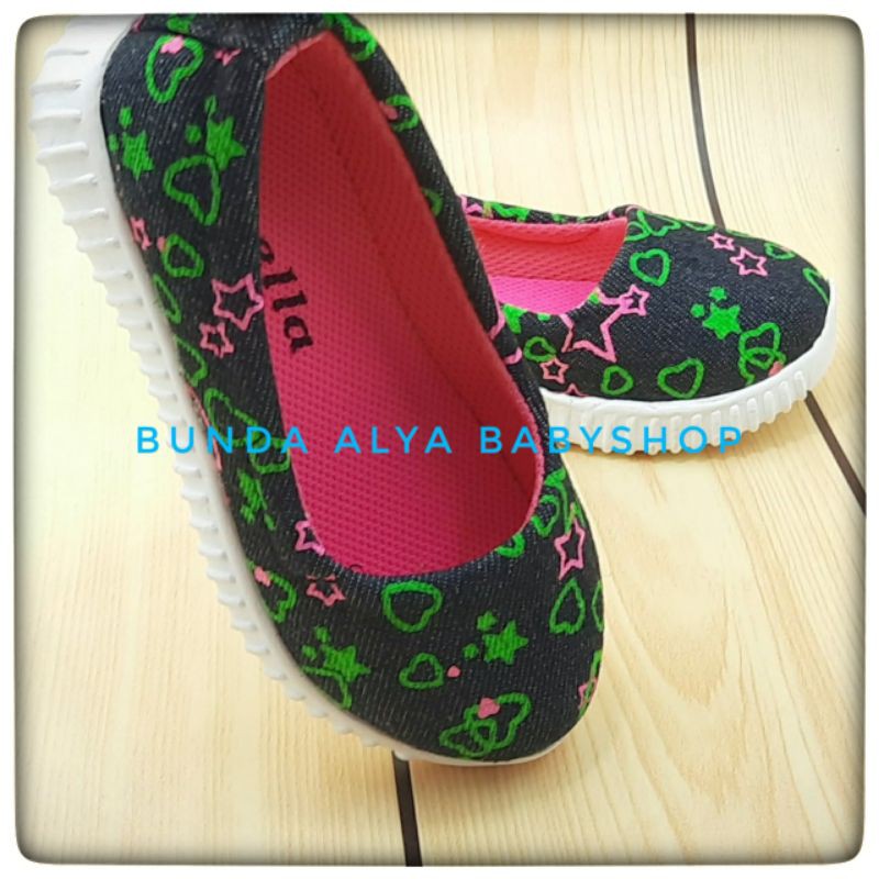 Sepatu Anak Perempuan Usia 2 3 6 7 Tahun Size 22 - 35 - Sepatu Anak Cewek Slip On Alas Karet Anti Licin