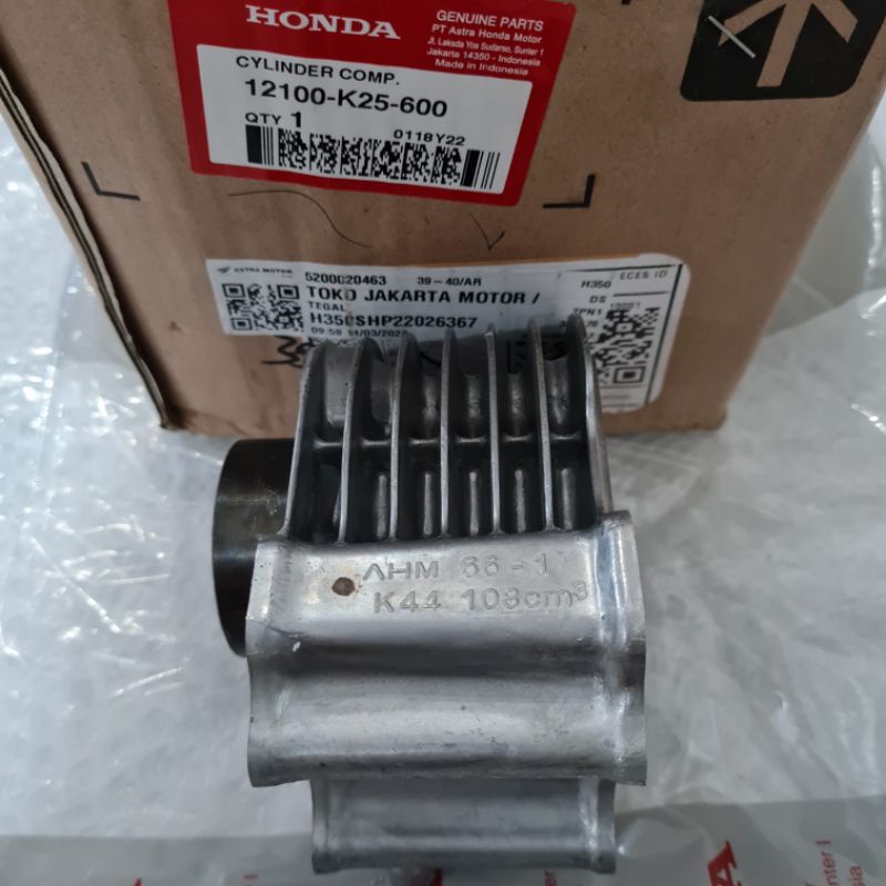 12100-K25-600 blok seher cylinder comp block beat pop street esp beat eco esp, beat f1 2015-2019, ori honda ahm asli honda