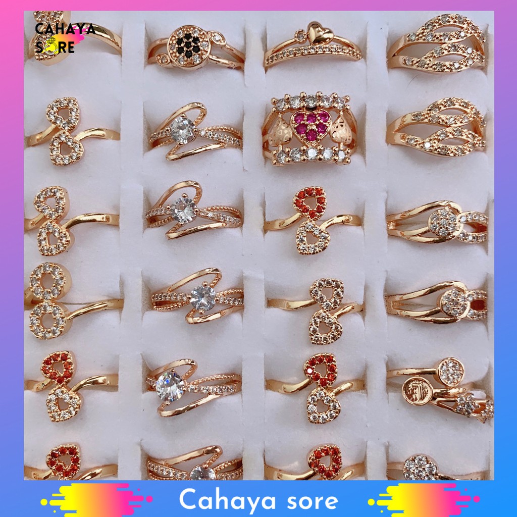 Cincin Xuping Gold Cincin Dewasa Murah Cuci Gudang Motif Random CD05