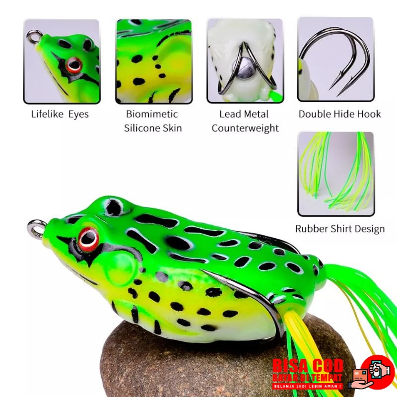 Umpan Tiruan Kodok Umpan Pancing Udang Kecil Casting kodok Umpan katak murah umpan Pancing Silikon B