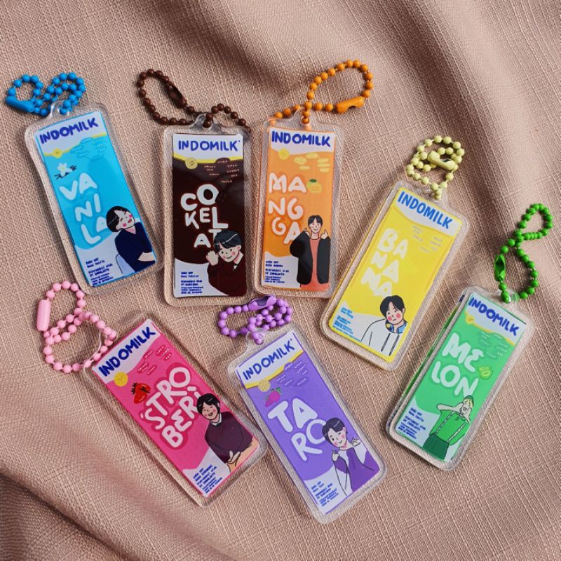 BTS Bangtan Acrylic Keychain Indomilk Gantungan Kunci