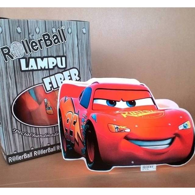 Lampu hias tidur dinding meja kado hadiah ulang tahun anak laki rollerbal fiber red cars custom